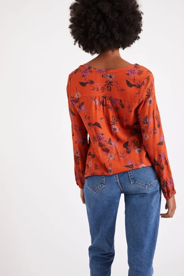 france en ligne Banana Moon Blouse Florale Orangée Bingo Allegria 4