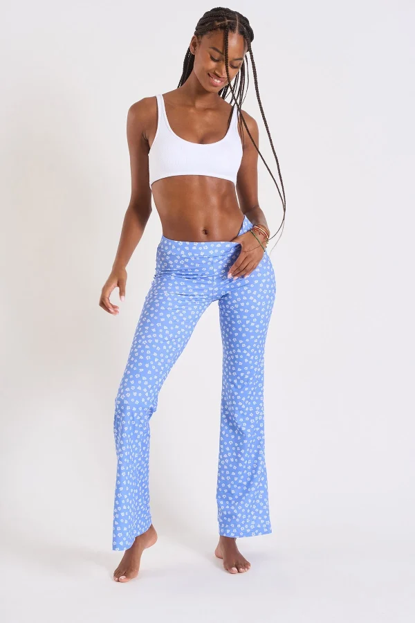 Banana Moon Pantalon Bleu Imprimé Hibiscus Noelo Bloomgirl 3